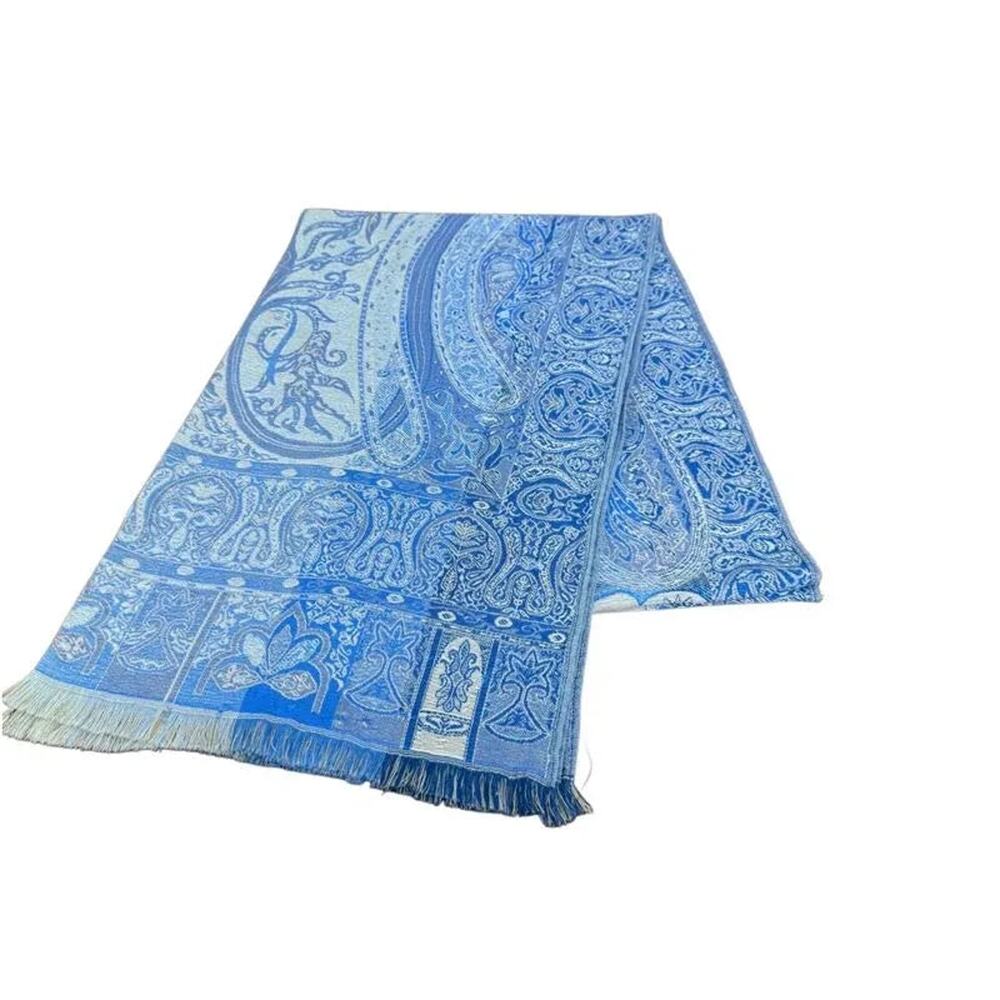 Naturally Knotty Paisley Silk Wool Blend Fringe Scarf